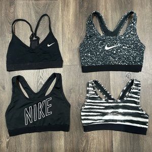 Pack of 4 Nike Sports Bras all size XS